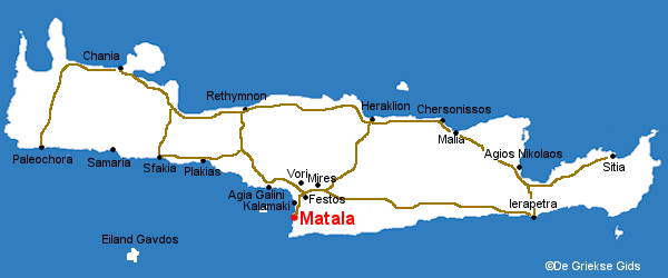 Kaart van Matala / Map of Matala